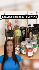 Joyurney Kitchen Countertop Spice Rack Organizer Pull Out Slim Condiments Storage Shelf & Hooks