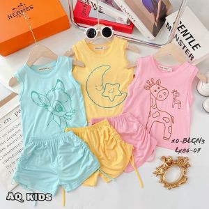 [BÉ 7-30kg] Bộ minky mom Minly baby bé gái vải thun lạnh thoáng mát bộ ba lỗ quần nơ bé gái điệu đà Unibaby BLQN3 - BCQN4