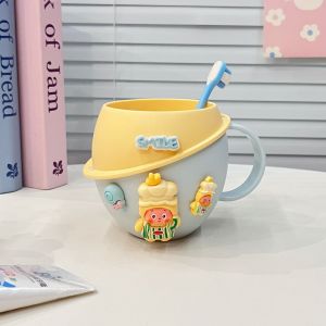 Cốc Chải Răng Chống Rơi Cho Trẻ Em Cốc Rửa Miệng Cốc Đựng Nước Súc Miệng Thiết Kế Chống Trượt Chất Liệu Nhựa PP Chất Lượng Gia Đình