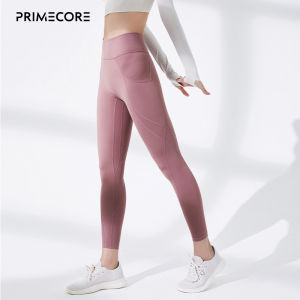Primecore Womens Yoga Pants Fitness Sport Thin Summer High Waist Side Pocket No Bulk Seam Breathable Quick Dry Ultra Stretch