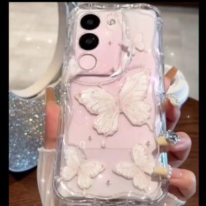 XingHai SoftCase Redmi 13C 12 12C Note 12 Pro Note10 10s Note11 11s A2 A1 10 9 12C 10C 9A 10A 9C Note8 Note9s POCO X5 X3 NFC M3 Pro X3 GT Lanyard Kesing Dreamy Butterfly Rainbow kupu-kupu Motif Pearly Bracelet Shockproof Wave Edge TPU Phone Case Cover