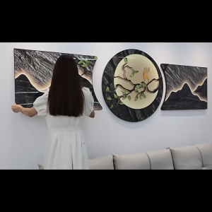 Aesthetic 3-Piece Wall Cuadros Set HD Crystal Porcelain Print Aluminum Frame Wall Hanging for Empty Sofa Background Wall
