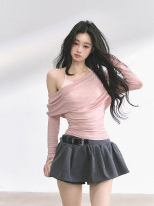 SHAOYEYAN | Fake Two Piece Off-Shoulder K-Fashion Top Long Sleeve Summer