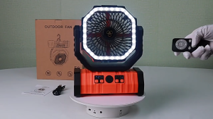 “COD”Outdoor Camping Fan Remote Control Wireless 20000MAH Portable Fan  Rechargeable Mini USB Table Fan with LED Light