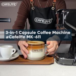 Cafelffe 3-in-1 Pods Coffee Maker 19 Bar Espresso Machine for Pods for Nes*/DG*/Espresso Powder Makes iced coffee