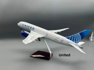 47cm United Airlines B787 Đồ Chơi Mô Hình Máy Bay Bằng Nhựa Đúc Có Đèn LED Dành Cho Bé Trai Trẻ Em Sưu Tầm 14+ Tuổi