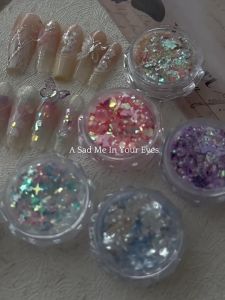 Nail art glitter powder pearl bow star flower shiny Opal dreamy powder nail decoration powder Accessories 美甲饰品闪粉珍珠蝴蝶结星星花