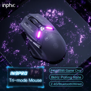 inphic IN9 pro Gaming Mouse PAW3395 26000dpi 6-button Customized Tri-mode Wireless/Wired/Bluetooth5.0 Optical Mouse