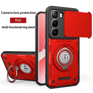 Magnetic 360° Ring Kickstand Phone Case with Slide Camera Lens Cover For Infinix Note 50 Pro 4G Hot 60i 60 50 Pro+ Smart 10 9 HD