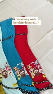 Bergo anak Karakter labubu terhits Hijab Trend usia 3-7 th by arsyana ekslusif