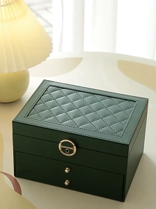 HETEE Large Jewelry Box Organizer Leather Velvet Watch Ring Necklace Collection Multifunction Storage Display Case