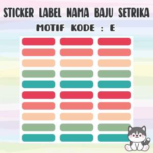 (S isi 120 pcs) Sticker Label Nama Setrika - Label Nama Kain - Sticker Kain