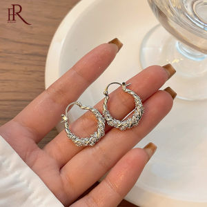 Frascati New Design Light Luxury Unique Zircon Winding Hoop Earrings Fashion Women Elegant Gold Color Metal Jewelry Gifts