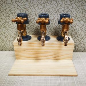 Wooden Whiskey Liquor Dispenser Faucet Shaped Shot Dispenser Beverage Whiskey Holder for Bottle Home Bar Party Bar Accessories