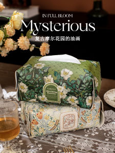 กล่องใส่ผ้าเช็ดหนังหรูหราแบบอเมริกันสำหรับใช้ในบ้าน กล่องใส่กระดาษเช็ดหน้าที่ทนทานต่อการเปียกและฝุ่น กล่องใส่ผ้าเช็ดสำหรับรับประทานอาหารในสวนมิลาน