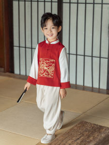 Boys Hanfu Summer Performance Clothes Traditional Chinese Style Tang Suit Childrens Ancient Costume Polyester Fiber Cotton Lining