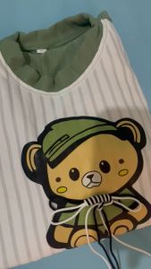 STELAN BAJU ANAK PEREMPUAN 1-10 TAHUN MOTIF GAMBAR BEAR DAN TALI KUR