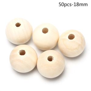 EELHOE | Round Wood Spacer Bead Natural Unpainted Wooden Ball Beads DIY Craft Jewelry