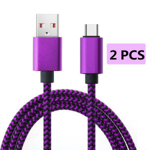 12W Fast Charging Battery Charger USB A -Type C Cable Wire Woven Nylon Data Cable Mobile Phone Charger For Huawei Samsung USB C