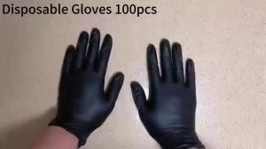 2026 New Disposable Black Nitrile Composite Gloves 100 Pack Thick Durable Protective Gloves For Salon Kitchen Household Cleaning