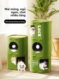 VOA | Nhà Villa Đa Cấp Tiết Kiệm Không Gian Cho Mèo Có Bảng Cào Tích Hợp