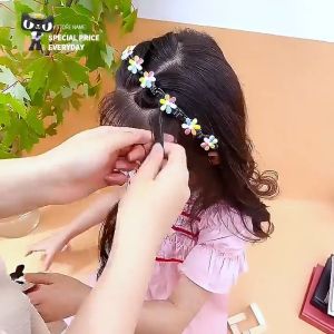 Cartoon Braided Hair Headband for Kids Fashion Hairband with Clips for Girls Hair Accessories