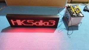 Running Text Mobil Bus Truk Merah 20x70cm Wifi Outdoor