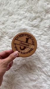 Cup Coaster Cork Laser Engraving Customize Name Logo Gifts Gift Corporate Doorgift Event
