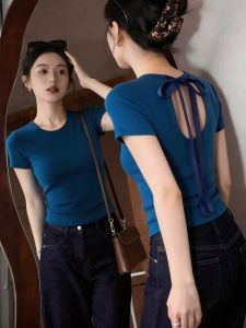 Blue Bow Short Sleeve T-shirt
