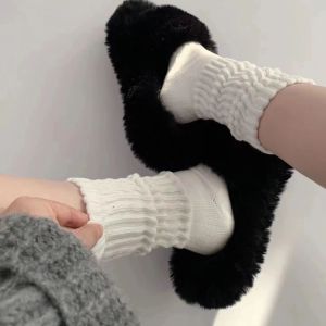 Tất Cao Cổ Vớ Cao Cổ Nữ Màu Trắng Chất Liệu Vải Cotton Co Giãn Phong Cách Hàn Quốc