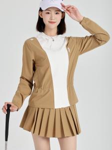 New Golf Clothing Womens Hooded Outdoor Sports Set Fashionable Color Block Windbreaker Jacket NIEFLE Brand K40 Model