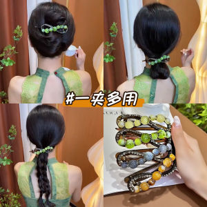 Elegant Water Diamond Bead Twist Clip New 2025 Hair Accessories Bun Hair Grips Multi-Functional Headwear for Adult Women