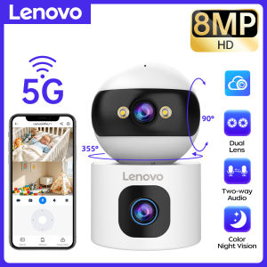 Lenovo | Lenovo 8MP Dual Lens WIFI Camera CCTV Security Protection Home Wireless Camera Color Night Vision Two Way Audio PTZ Cameras