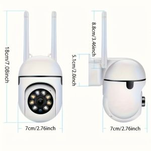 3MP PTZ Dome Cameras with Night Vision Two-Way Audio WiFi Connectivity - Wall Mounted