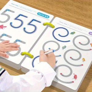 Reusable magic tracking workbook suitable for children drawing and control training thick lines educational diary notebook