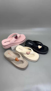 (Size 36-40) Inkayni 5096 Sandal Wanita Jepit Love Remaja Dewasa Sandal Karet Hak Tebal Lentur
