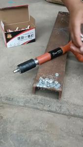 Nail Gun Manual Steel heavy duty Power Tool Can Penetrate 5cm Steel Plate Strong Silencing 5th Gear Adjustment Tacker Original Set Riveter Tacker Concrete For Wood Wall Anchor Wire Fastening Pipe Clamp Round Cap Household Fastener