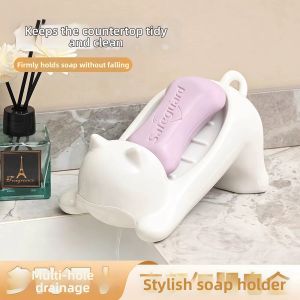 Drainable Cartoon Cat Shaped Soap Dish