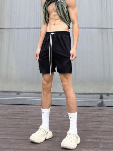 Quần Short Thể Thao Nam Màu Đen Nhanh Khô Mùa Hè Thể Thao Mỹ Quần Bóng Rổ Thường Ngày Bằng Lụa Băng Quần Dài Năm Mảnh