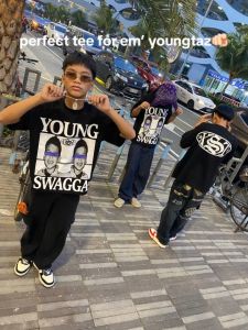 YOUNG SWAGGA new top T-shirt original art design pattern pure cotton fashion street round neck TEE