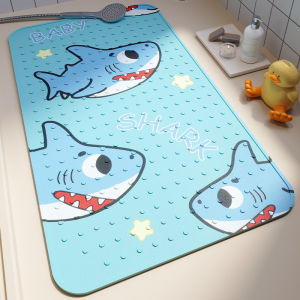 50x80cm Cute Cartoon PVC Bathroom Non-slip Shower Mat With Sucker Soft Massage Pad Kids Elder Anti-fall Waterproof Bathroom Rug