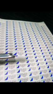 PIN DECAL - Decal niêm phong bể / vỡ dẻo (loại tốt) logo quả địa cầu - khổ A4 A3 - in Laser Offset