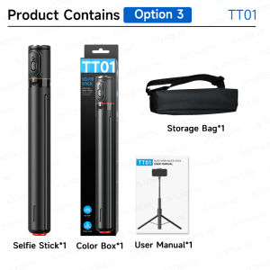 AXNEN | AXNEN 1800mm TT01 Tripod Auto Pop Open Stand Selfie Stick Phone Holder with Magnetic Remote Control for Phone Vlog Video Shoot
