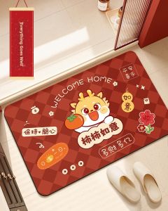 New Year Horse Design Bathroom Mat Non-slip Water Absorbing