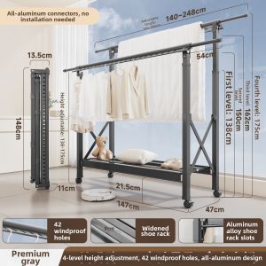 MINGZHI | Foldable Freestanding Baby Clothes Drying Rack