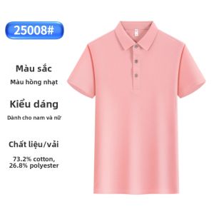 JINGYILAIXIU | Áo Polo Tay Ngắn Thêu Logo Theo Yêu Cầu