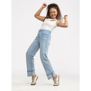HIPPIE MISS | Hipster Girl Velvet Lined Flared Denim Pants