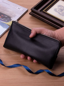 กระเป๋าหนังแท้สำหรับผู้ชาย กระเป๋าใส่โทรศัพท์มือถือแบบลำลอง ความจุขนาดใหญ่ แฟชั่น กระเป๋าสตางค์แบบพกพา กระเป๋าหนังวัวชั้นบน