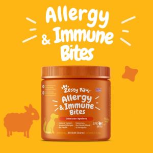 Zesty Paws Allergy & Immune Bites for Dogs Immune System [รสเนื้อแกะ] (แบบนุ่ม 90 เม็ด) (หมดอายุ:04/2027)