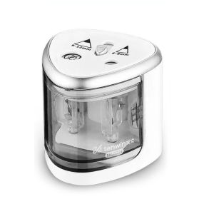 【SKIT SG】Tenwin Automatic Electric Pencil Sharpener Dual Hole Battery Operated with Strong Helical Carbon Steel Blade Portable Safe Stall-Free Sharpener for Kids Students Home Office School Stationery Art Supplies Durable Convenient Self Sharpening Tool